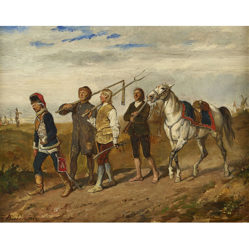 THEODOR BREITWIESER : Bauern und Soldat auf der Landstrasse (DOBIASCHOFSKY AUKTIONEN AG)