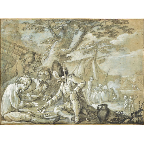 PIERRE ALEXANDRE WILLE : Soldaten beim Kartenspiel (DOBIASCHOFSKY AUKTIONEN AG)