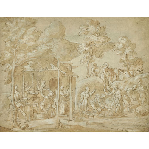 PAOLO (EIGTL. FRANCK FIAMMINGO : Stufen der Bierherstellung als Allegorie des Herbstes (DOBIASCHOFSKY AUKTIONEN AG)