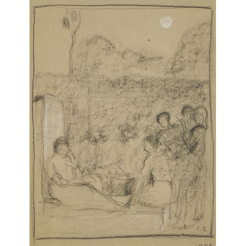 CARL ROESCH : Figurengruppe in Landschaft (DOBIASCHOFSKY AUKTIONEN AG)