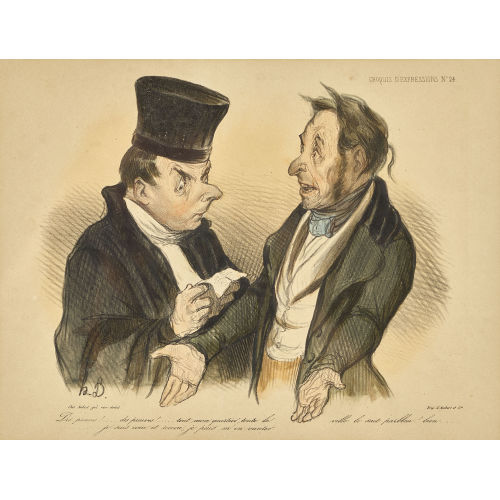 HONOR� DAUMIER : 'Des preuves!... des preuves!... tout mon quartier, toute la ville le sait parbleu! bien... je suis cocu et recocu, je puis m'en vanter' (DOBIASCHOFSKY AUKTIONEN AG)