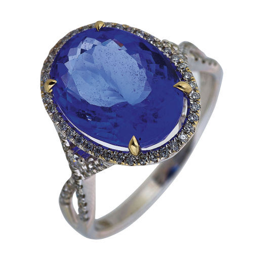 TANSANIT-BRILLANT-RING : (DOBIASCHOFSKY AUKTIONEN AG)