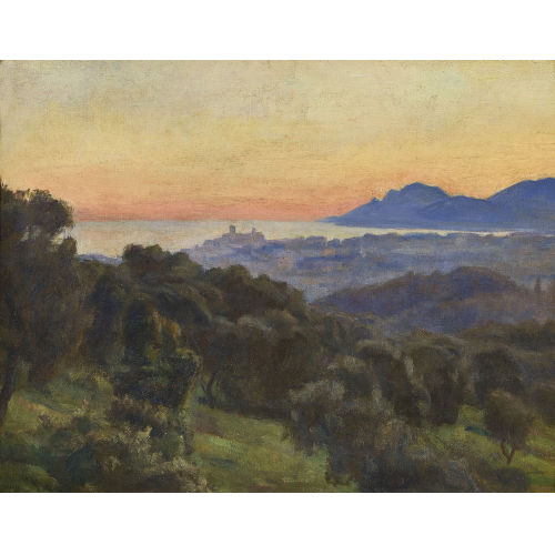 PAUL VIRCHAUX : Kstenstadt im Abendrot (DOBIASCHOFSKY AUKTIONEN AG)