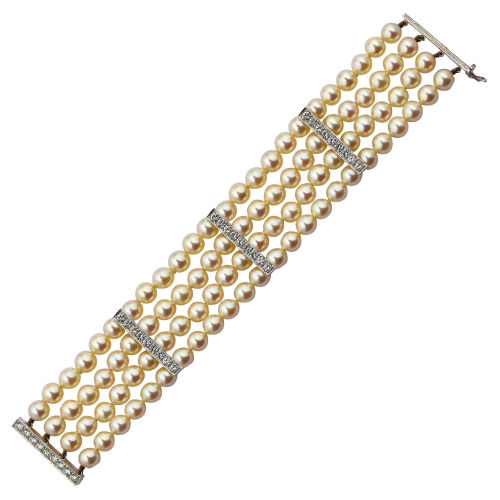 PERLEN-BRILLANT-BRACELET : (DOBIASCHOFSKY AUKTIONEN AG)