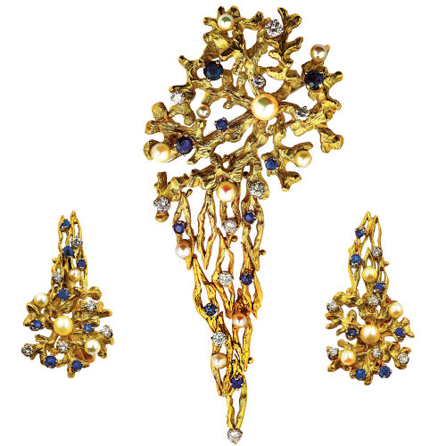 PERLEN-SAPHIR-BRILLANT-SET : (DOBIASCHOFSKY AUKTIONEN AG)