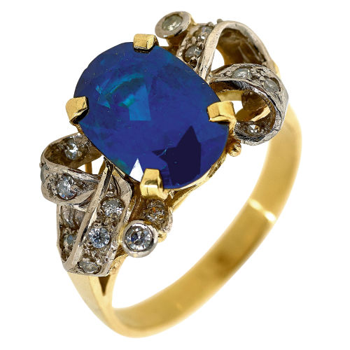 SAPHIR-DIAMANT-RING : Frankreich, 1. H�lfte 20. Jh (DOBIASCHOFSKY AUKTIONEN AG)