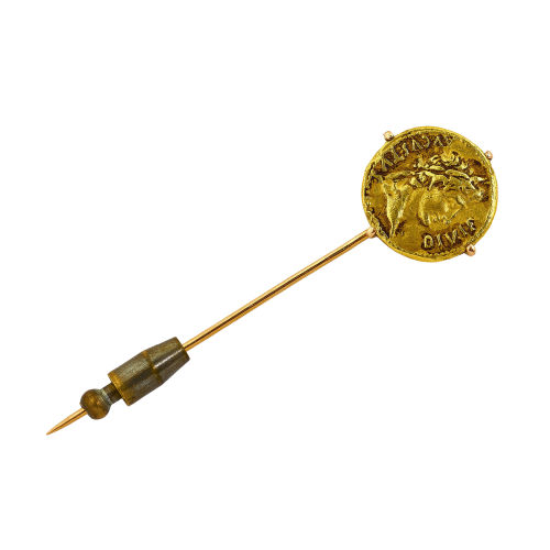 ANSTECKNADEL : Rmische Kaiserzeit, Augustus Aureus, 8-7 v.Chr (DOBIASCHOFSKY AUKTIONEN AG)