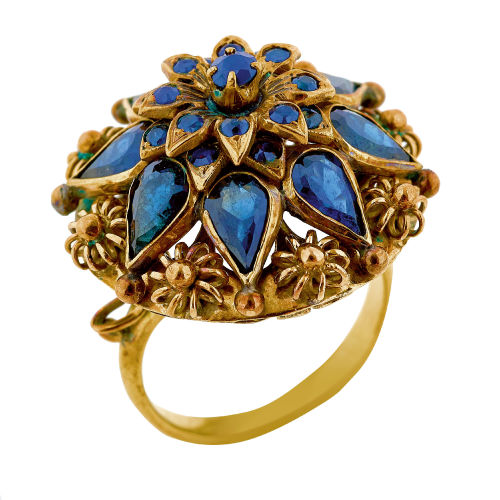 SAPHIR-BRILLANT-RING : (DOBIASCHOFSKY AUKTIONEN AG)