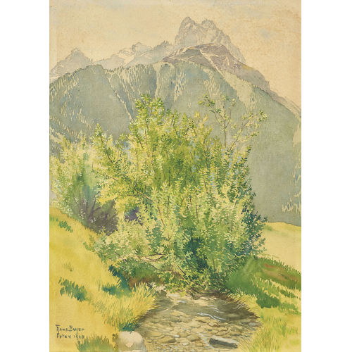 HANS WALTER BEYER : Sommerlicher Weg bei Ftan im Engadin (DOBIASCHOFSKY AUKTIONEN AG)