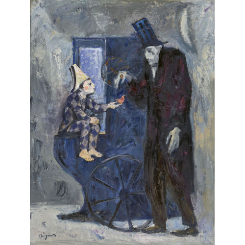 TRENTO LONGARETTI : 'Vecchio e organetto in grigio � piccolo Arlecchino' (DOBIASCHOFSKY AUKTIONEN AG)