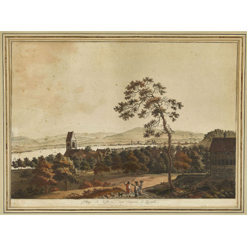 JOHANN HEINRICH II BLEULER : 'Village de Zollicon - aux Environs de Zurich' (DOBIASCHOFSKY AUKTIONEN AG)