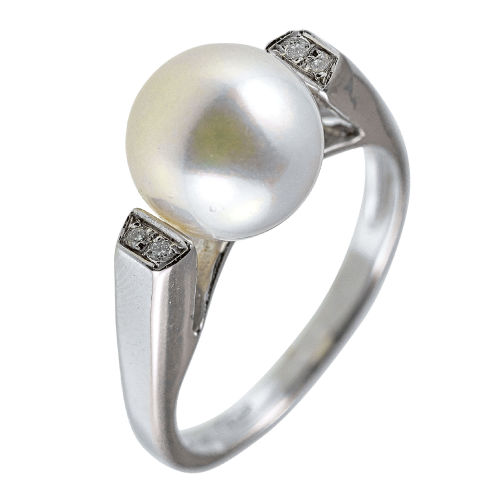 PERLEN-BRILLANT-RING : (DOBIASCHOFSKY AUKTIONEN AG)