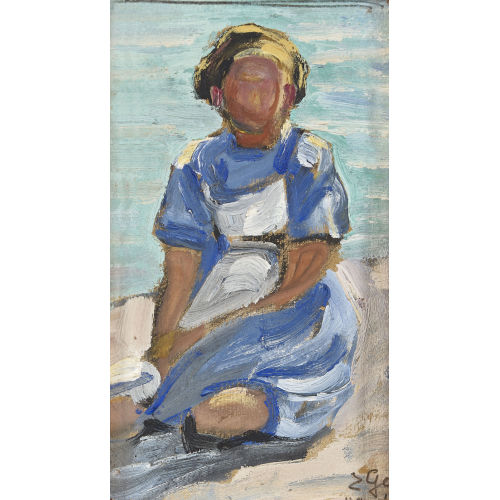 ERNST SAMUEL GEIGER : Sitzendes M�dchen am Strand (DOBIASCHOFSKY AUKTIONEN AG)