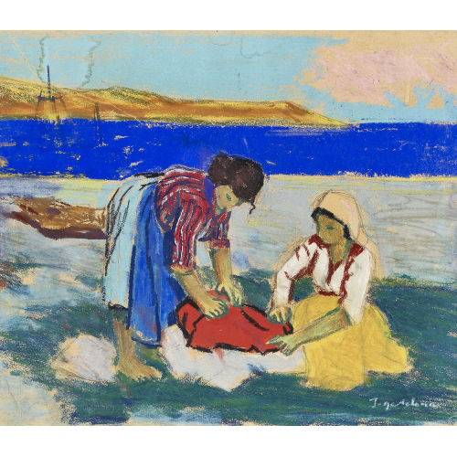 HANS JEGERLEHNER : Zwei Frauen am Strand (DOBIASCHOFSKY AUKTIONEN AG)