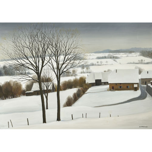 CLAUDE SAUTHIER : Paysage sous la neige (DOBIASCHOFSKY AUKTIONEN AG)