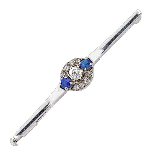 SAPHIR-DIAMANT-BROSCHE : (DOBIASCHOFSKY AUKTIONEN AG)
