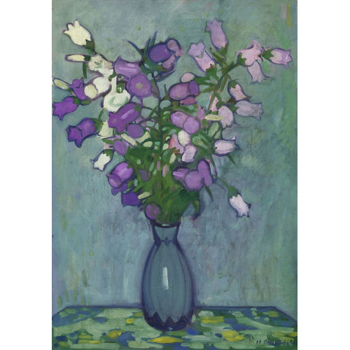 OTTO WYLER : Glockenblumen in blauer Vase (DOBIASCHOFSKY AUKTIONEN AG)