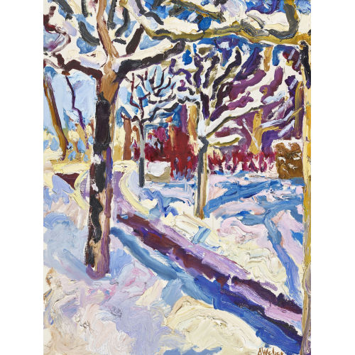 ADOLF WEBER : Verschneiter Waldweg (DOBIASCHOFSKY AUKTIONEN AG)