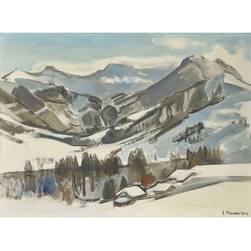ADOLF EUGEN MAURER : Winterliche Berglandschaft (DOBIASCHOFSKY AUKTIONEN AG)