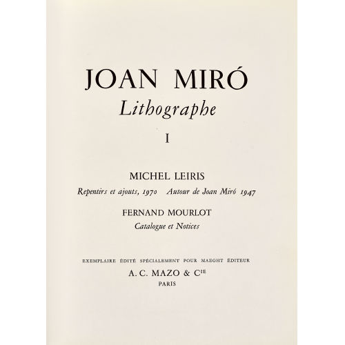 JOAN MIR� : 'Lithographe I' (DOBIASCHOFSKY AUKTIONEN AG)