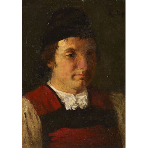RUDOLF EPP : Brustbildnis eines jungen Mannes mit Tracht (DOBIASCHOFSKY AUKTIONEN AG)