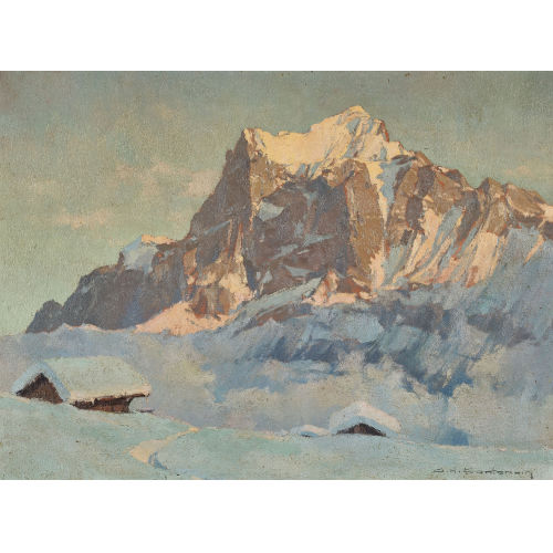 CHARLES-HENRI CONTENCIN : 'Soir sur le Wetterhorn' (DOBIASCHOFSKY AUKTIONEN AG)
