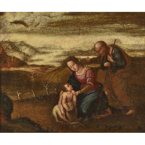 17./18. JH. ITALIEN : Heilige Familie mit dem Lamm (DOBIASCHOFSKY AUKTIONEN AG)