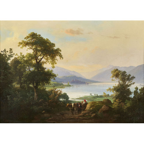 CARL JOHANN FRIEDRICH TOECHE : Blick auf den Z�richsee mit Rapperswil (DOBIASCHOFSKY AUKTIONEN AG)