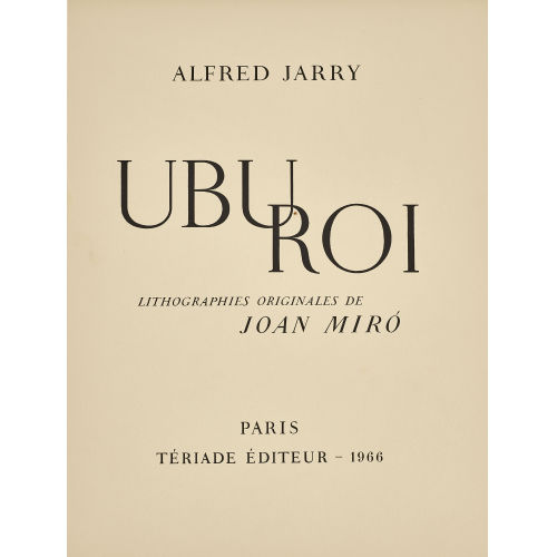 JOAN MIR� : Alfred Jarry: 'Ubu Roi' (DOBIASCHOFSKY AUKTIONEN AG)