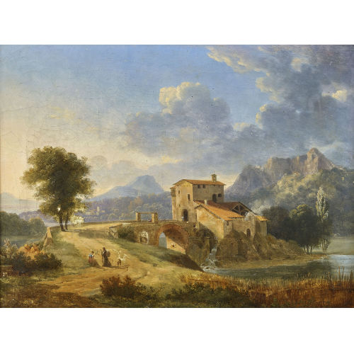 ANTOINE-F�LIX BOISSELIER : S�dliche Landschaft mit Wasserm�hle (DOBIASCHOFSKY AUKTIONEN AG)