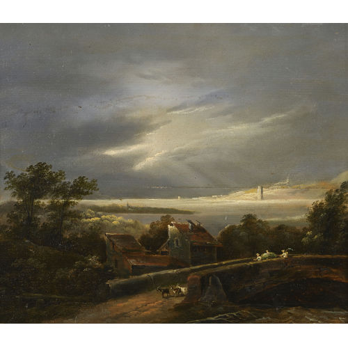 RUDOLF VOLMAR : Landschaft mit Bauern auf dem Heimweg (DOBIASCHOFSKY AUKTIONEN AG)