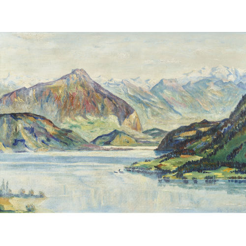 TRAUGOTT SENN : Thunersee mit Harder (DOBIASCHOFSKY AUKTIONEN AG)