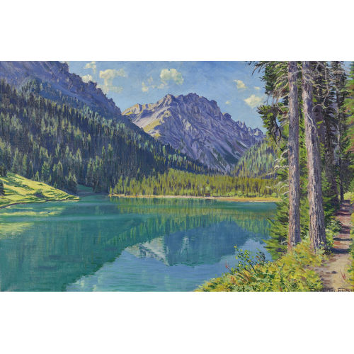 WALDEMAR THEOPHIL FINK : 'Septembermorgen am Iselsee, Arosa' (DOBIASCHOFSKY AUKTIONEN AG)