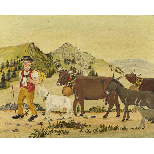 19./20. JH. SCHWEIZ : Appenzeller Hirt mit K�hen und Eseln (DOBIASCHOFSKY AUKTIONEN AG)