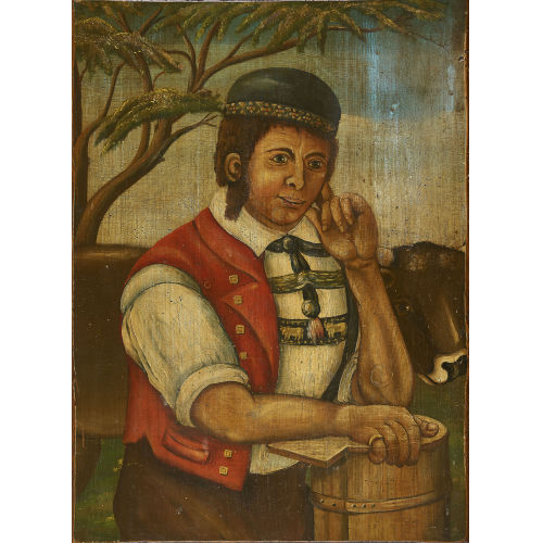JOHANNES M�LLER : Appenzeller Senn mit Kuh (DOBIASCHOFSKY AUKTIONEN AG)