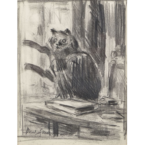 EDMONDO DOBRZANSKI : 'Hauskatze im Bauernhaus in Flawil' (DOBIASCHOFSKY AUKTIONEN AG)