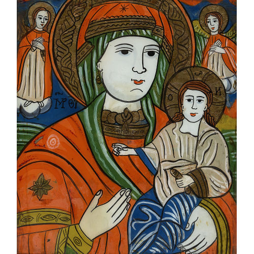 19./20. JH. RUM�NIEN : Muttergottes mit Jesuskind und zwei Engeln (DOBIASCHOFSKY AUKTIONEN AG)