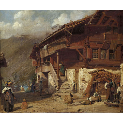 KARL GIRARDET : Bauernhaus in Brienz (DOBIASCHOFSKY AUKTIONEN AG)