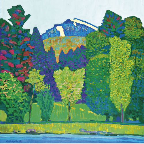 WALTER ROP�L� : 'Thunersee. Uferpartie mit Jungfrau' (DOBIASCHOFSKY AUKTIONEN AG)