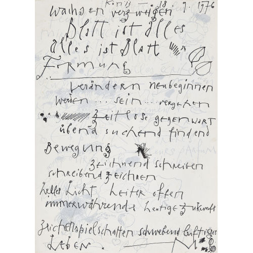 RUDOLF MUMPRECHT : 'Blatt ist alles alles ist Blatt' (DOBIASCHOFSKY AUKTIONEN AG)