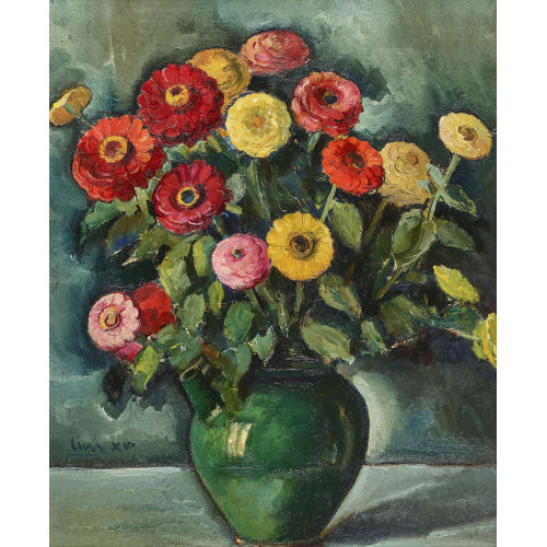 ALFREDO CINI : Bouquet de dahlias (DOBIASCHOFSKY AUKTIONEN AG)