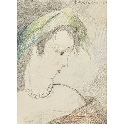 MARIE LAURENCIN : 'Femme de profil au collier' (DOBIASCHOFSKY AUKTIONEN AG)