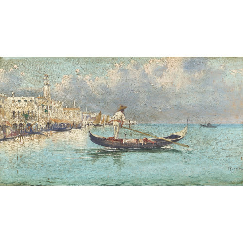 19. JH. ITALIEN : Gondoliere vor Venedig (DOBIASCHOFSKY AUKTIONEN AG)