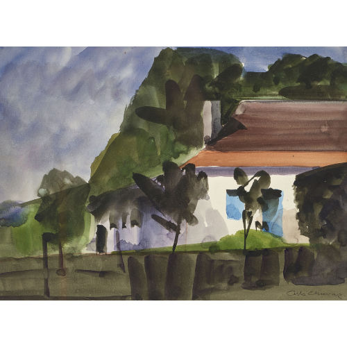 ALBERT CHAVAZ : La maison aux volets bleus (DOBIASCHOFSKY AUKTIONEN AG)