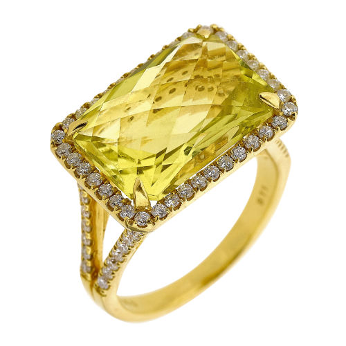 LEMONQUARZ-BRILLANT-RING : (DOBIASCHOFSKY AUKTIONEN AG)