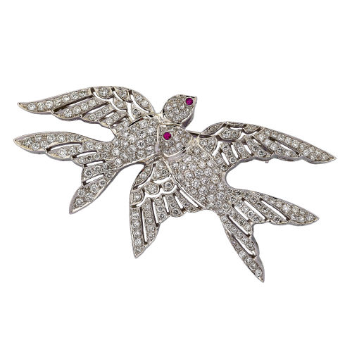 DIAMANT-BROSCHE : (DOBIASCHOFSKY AUKTIONEN AG)