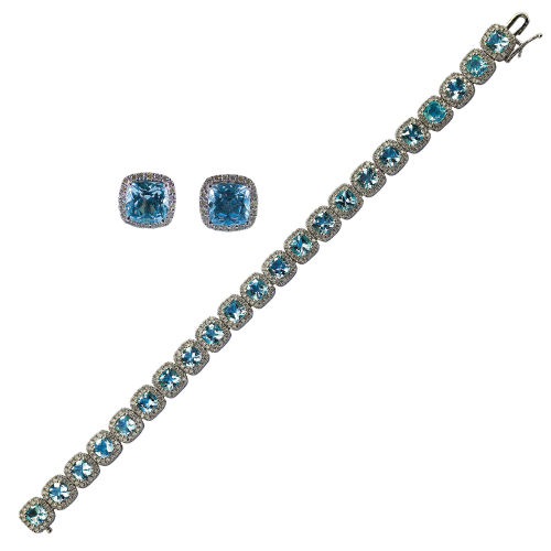 AQUAMARIN-DIAMANT-SET : (DOBIASCHOFSKY AUKTIONEN AG)