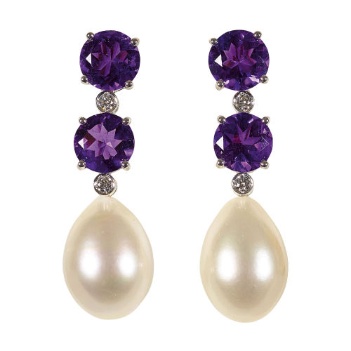 AMETHYST-PERLEN-OHRSTECKER : (DOBIASCHOFSKY AUKTIONEN AG)