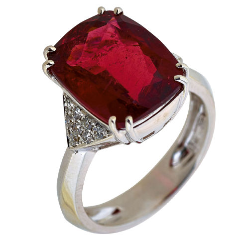 TURMALIN-DIAMANT-RING : (DOBIASCHOFSKY AUKTIONEN AG)