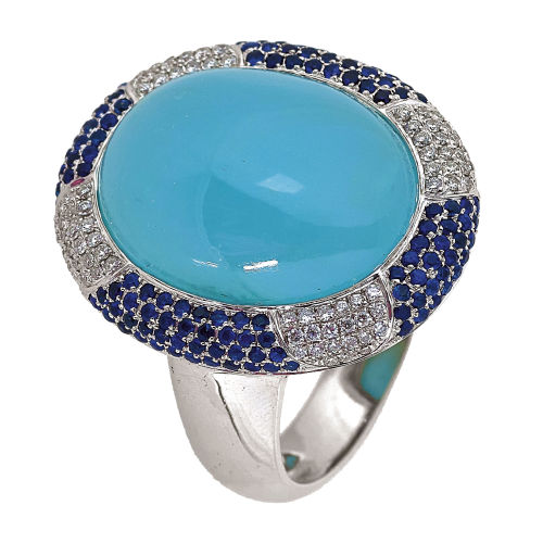 AQUAMARIN-SAPHIR-RING : (DOBIASCHOFSKY AUKTIONEN AG)